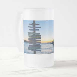 Pensacola Bay Unterwasserschild Liegeplatz am Hafe Mattglas Bierglas