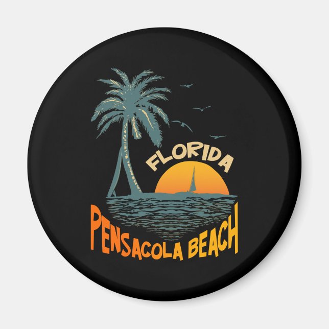 Pensacola Beach FL Vintage 70s Retro Magnet (Vorne)