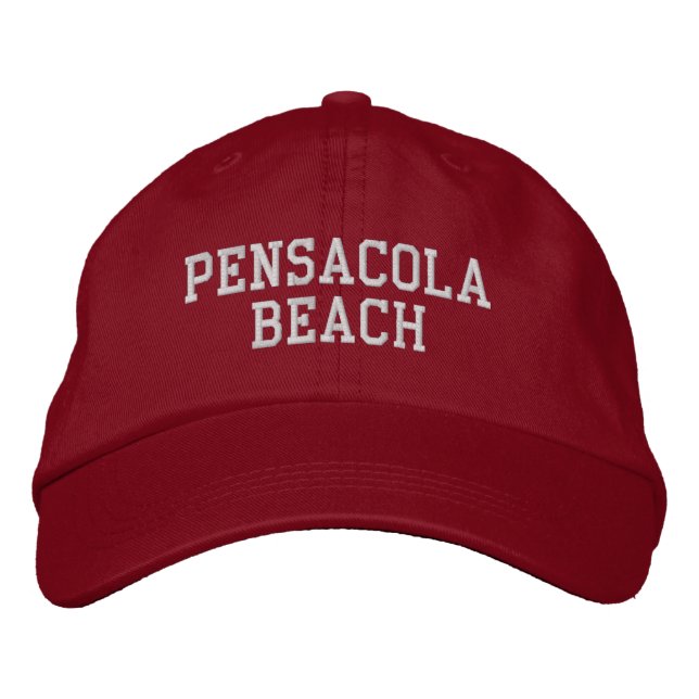 Pensacola Beach Florida bestickt mit Baseballhut Bestickte Baseballkappe (Vorderseite)