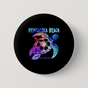 Pensacola Beach Florida Meeresschildkröte Tie Dye  Button