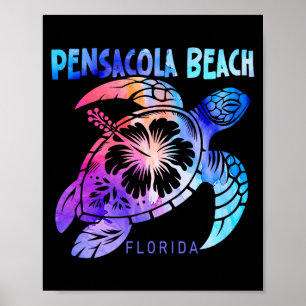 Pensacola Beach Florida Meeresschildkröte Tie Dye Poster