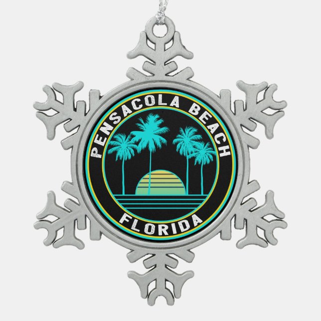 Pensacola Beach Florida Schneeflocken Zinn-Ornament (Vorderseite)