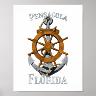 Pensacola Beach Florida Vacation Nautical Anchor S Poster