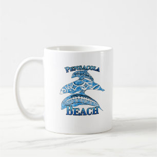 Pensacola Beach Florida Vacation Tribal Dolphins Kaffeetasse
