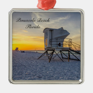 Pensacola Beach Lifeguard Station Sunrise Ornament Aus Metall