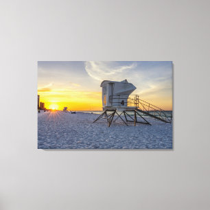 Pensacola Beach Lifegustation Sunrise Leinwand