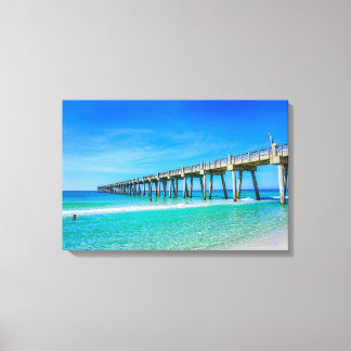 Pensacola Beach Pier-Farbfotografie von Tony Leinwanddruck