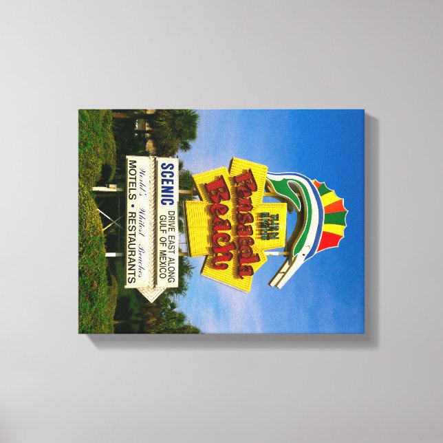 Pensacola Beach Schild - 14 Zoll x 11 Zoll überzog (Vorderseite)