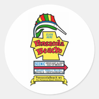 Pensacola Beach Schilder Runder Aufkleber
