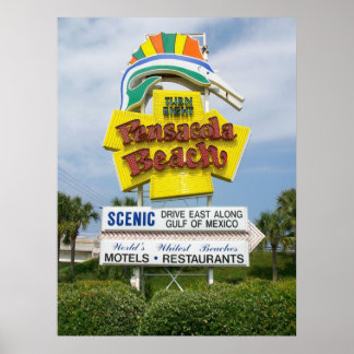 Pensacola Beach-Zeichen Poster