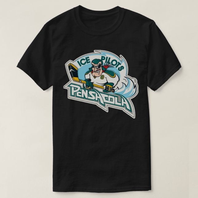 Pensacola Eispiloten Retro Ice Hockey Esse gestopp T-Shirt (Design vorne)