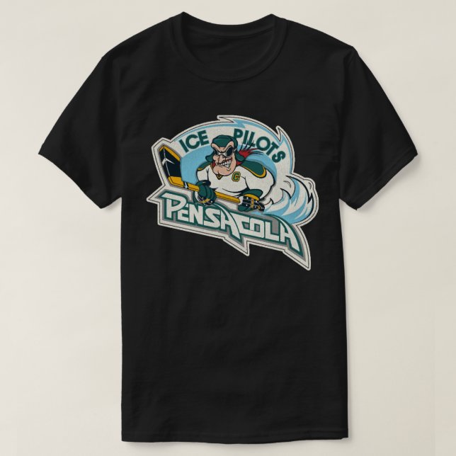 Pensacola Eispiloten Retro Ice Hockey Esse gestopp T-Shirt (Design vorne)