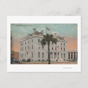 Pensacola, Florida - Außenansicht der Post Postkarte