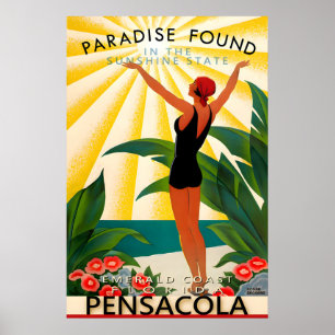 Pensacola Florida Escambia County Reiseplakat Poster