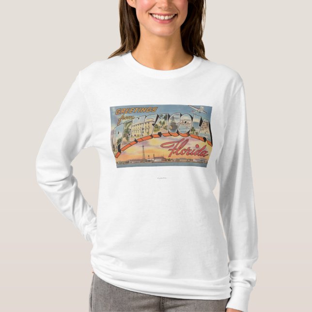 Pensacola, Florida - große Buchstabe-Szenen 2 T-Shirt (Vorderseite)
