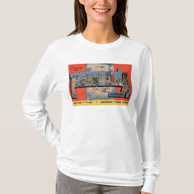 Pensacola, Florida - große Buchstabe-Szenen T-Shirt (Vorderseite)