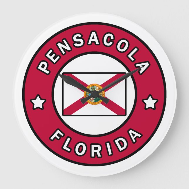 Pensacola Florida Große Wanduhr (Vorderseite)