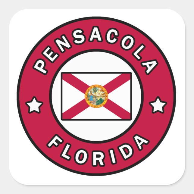 Pensacola Florida Quadratischer Aufkleber (Vorderseite)