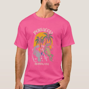 Pensacola Florida USA Funny Manatee Alligator Desi T-Shirt