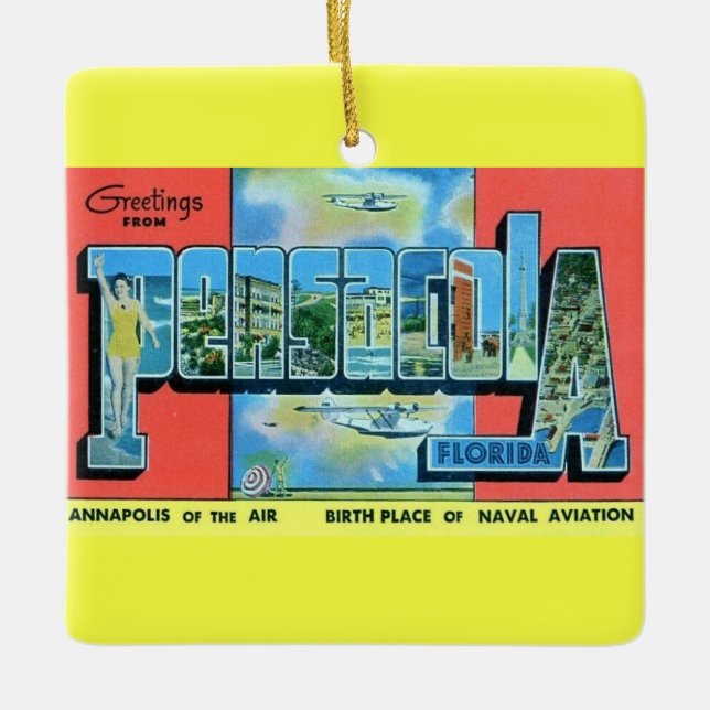 Pensacola Florida Vintag Keramikornament (Vorderseite)