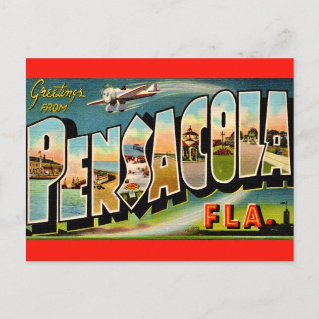 Pensacola Florida Vintag Postkarte (Vorderseite)