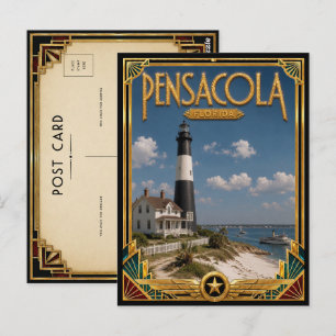 Pensacola Florida Vintage Art Deco Golden Age Postkarte