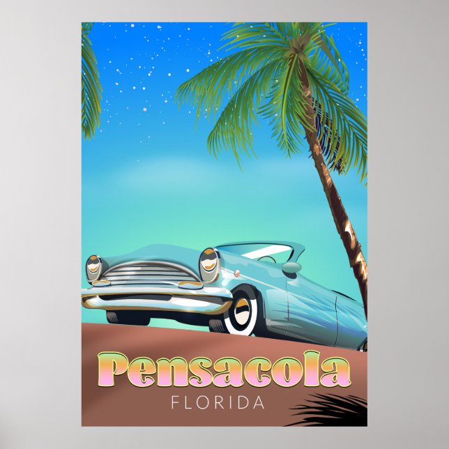 Pensacola, floride affiche de voyage de style vint (Devant)