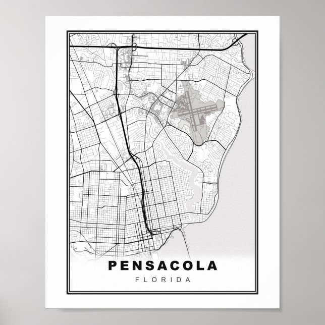 Pensacola-Karte Poster (Vorne)