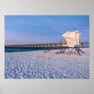 Pensacola Morning Lifeguard und Pier Poster