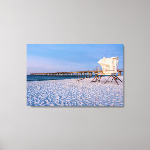 Pensacola Morning Rettungsschwimmer und Pier Leinw Leinwanddruck