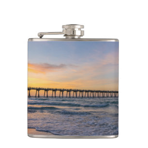 Pensacola Pier Shoreline Sunrise Flask Flachmann