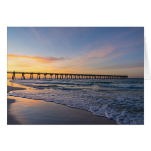 Pensacola Pier Shoreline Sunrise Grußkarte