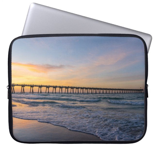 Pensacola Pier Shoreline Sunrise Laptop-Sieb Laptopschutzhülle (Vorderseite)