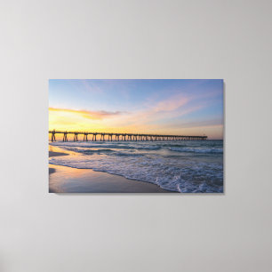 Pensacola Pier Shoreline Sunrise Leinwand