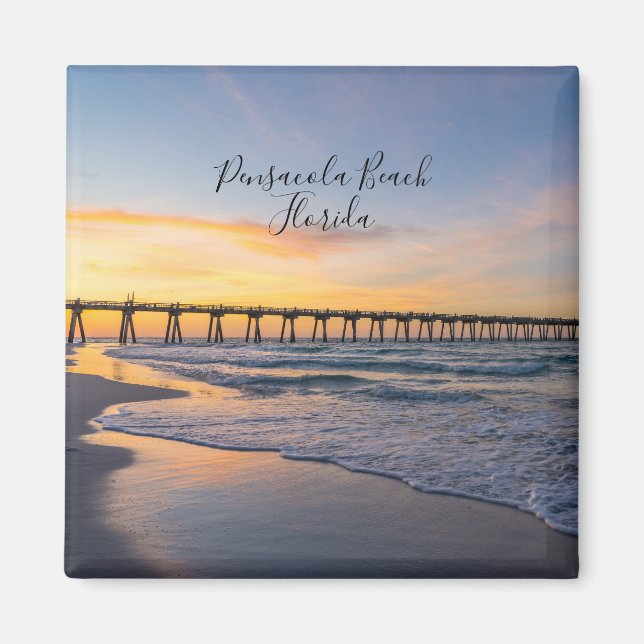 Pensacola Pier Shoreline Sunrise Magnet (Vorne)
