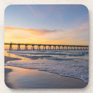 Pensacola Pier Shoreline Sunrise Untersetzer Set 6