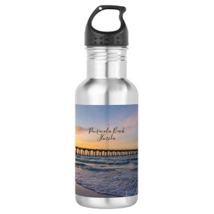 Pensacola Pier Shoreline Sunrise Water Flasche Edelstahlflasche