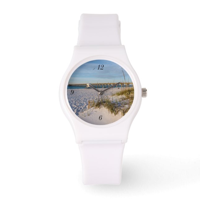 Pensacola Sand Dunes Pier Morning Watch Armbanduhr (Vorderseite)