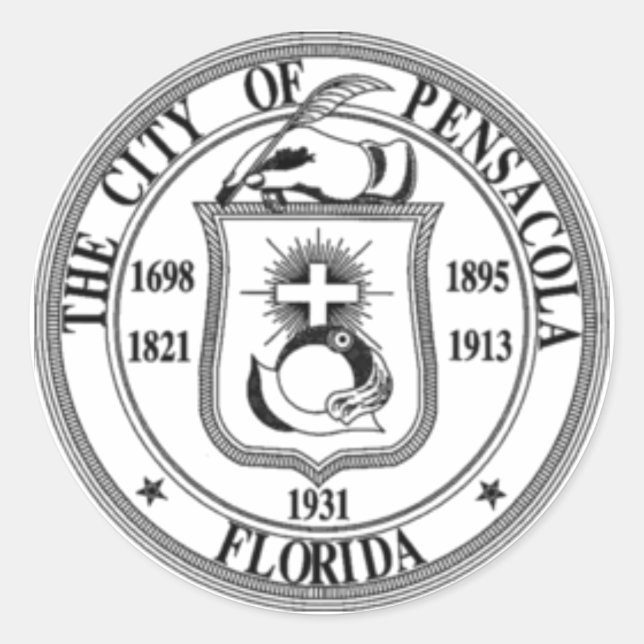 Pensacola-Siegel Runder Aufkleber (Vorderseite)