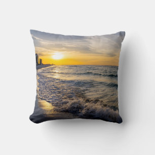 Pensacola Splashing Waves Sunrise Coussin