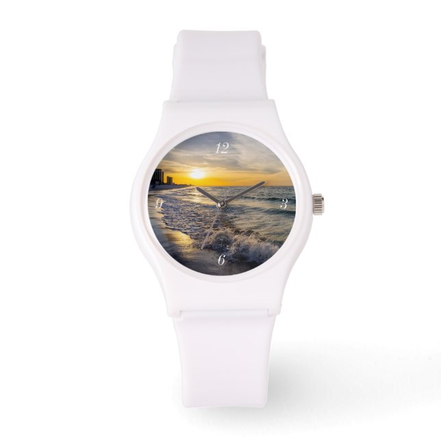 Pensacola Splashing Waves Sunrise Women's Watch Armbanduhr (Vorderseite)