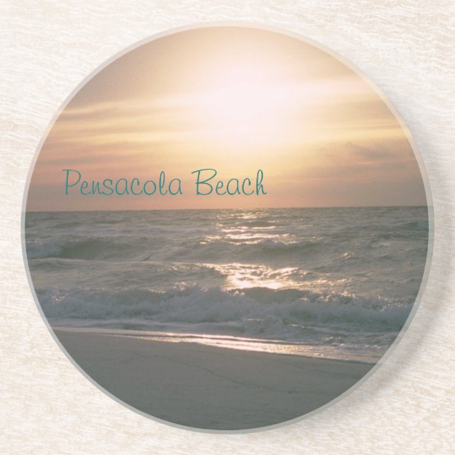 Pensacola-Strand-Sonnenaufgang-Untersetzer Sandstein Untersetzer (Vorne)