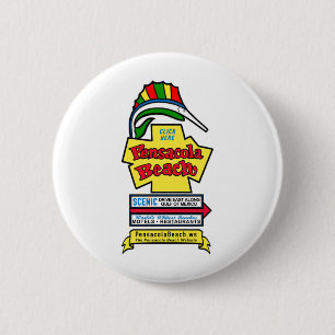 Pensacola-Strand-Zeichen Button-auf Knopf Button