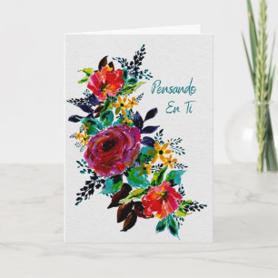 Pensando en Ti - Tarjeta Floral de Apoyo y Ánimo Karte