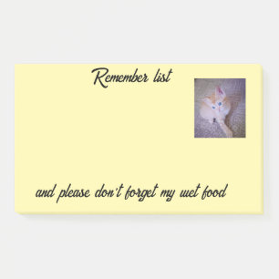 Pense-bête Photo de Chat Notes Post-It