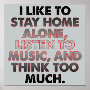 Pense Trop Amusant Introvert Poster Poster Poster 