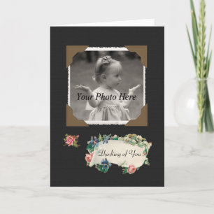 Pensée à vous carte photo vintage de roses d'album