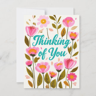 Pensée joyeuse de vous Carte de voeux florale