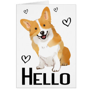 Penser à toi mignon Chien Chien Corgi Bonjour