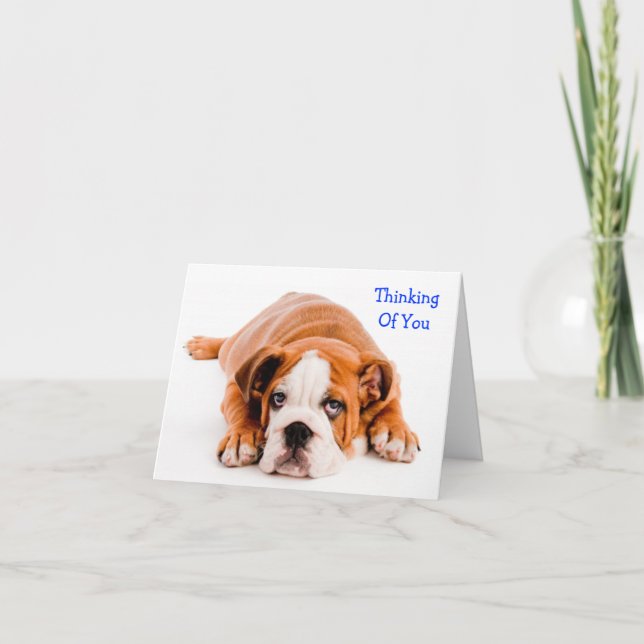 Penser à votre carte de voeux Bulldog (Devant)